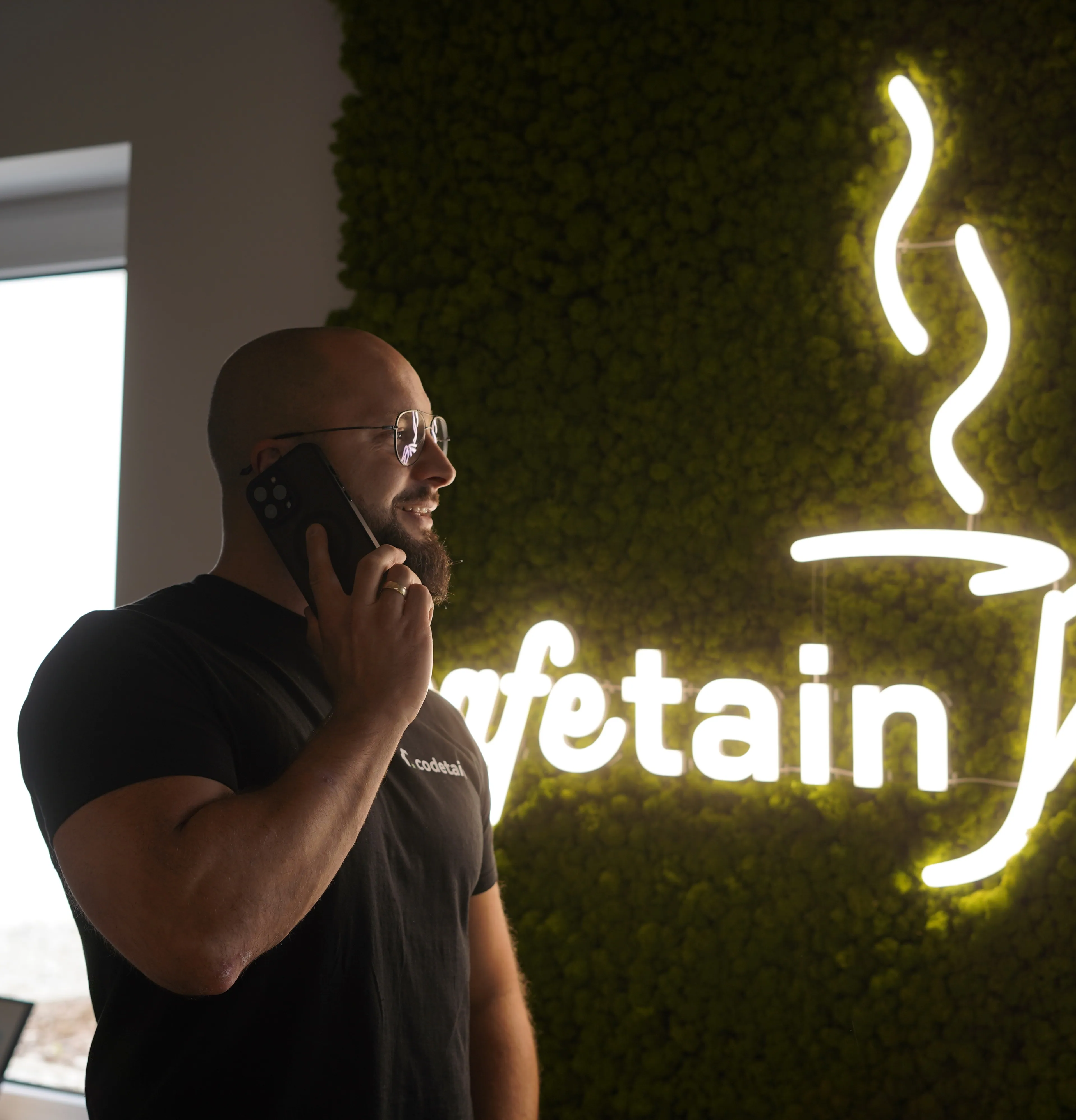 Krzysztof on the phone